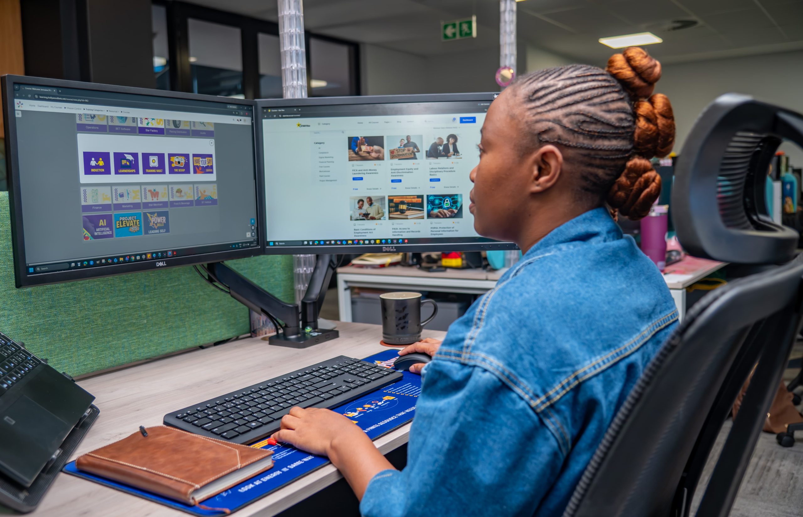 Star Factory team member working with digital learning tools